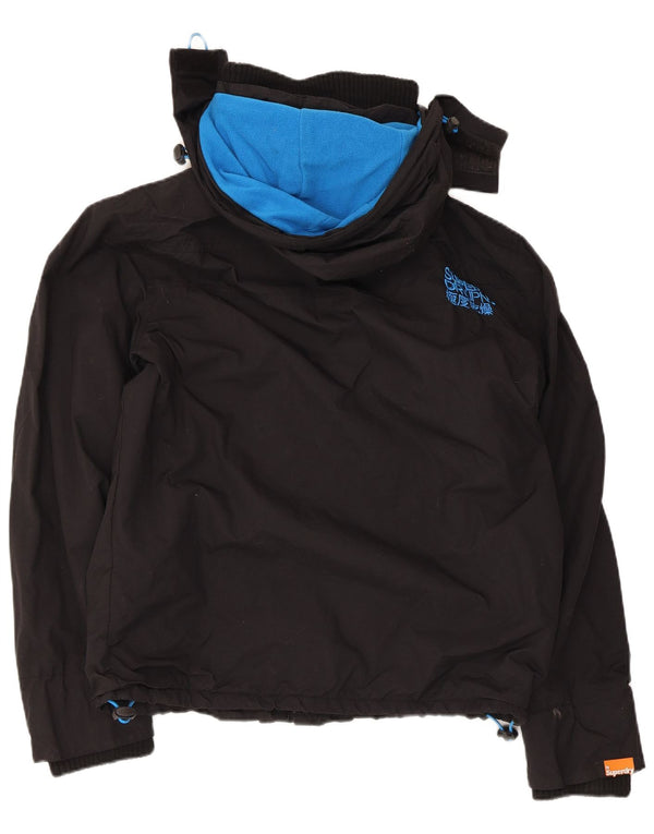 Jaqueta corta-vento com capuz Superdry Womens The Windcheater Reino Unido 18 XL Preto