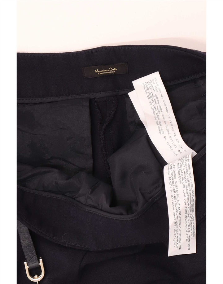 Calça feminina Slim Suit Massimo Dutti EU 40 Médio W30 L27 Lã Azul Marinho