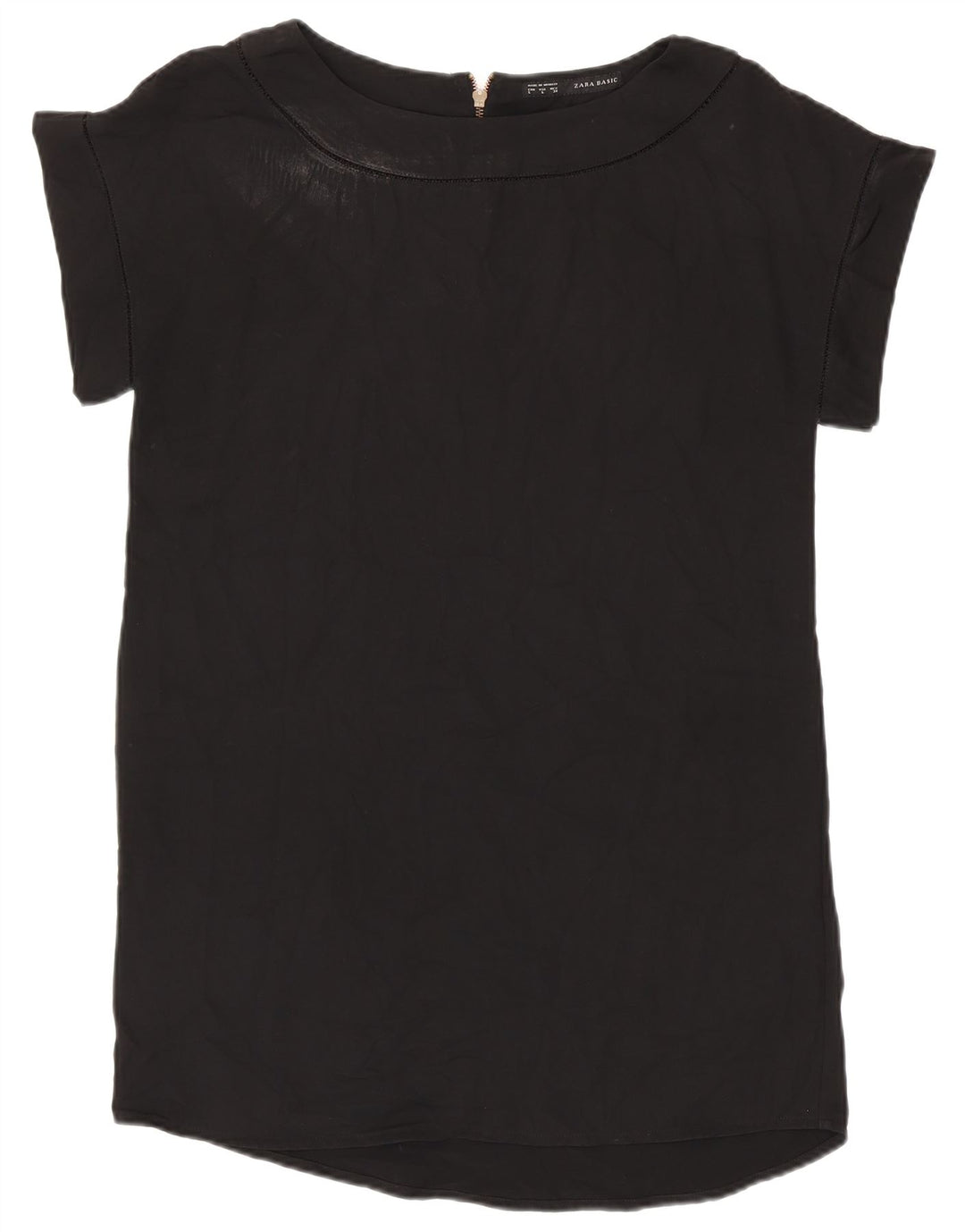 Blusa feminina ZARA UK 16 grande preta