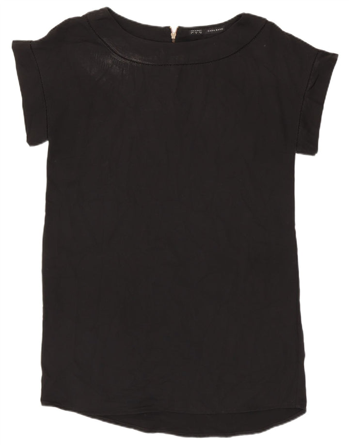 Blusa feminina ZARA UK 16 grande preta