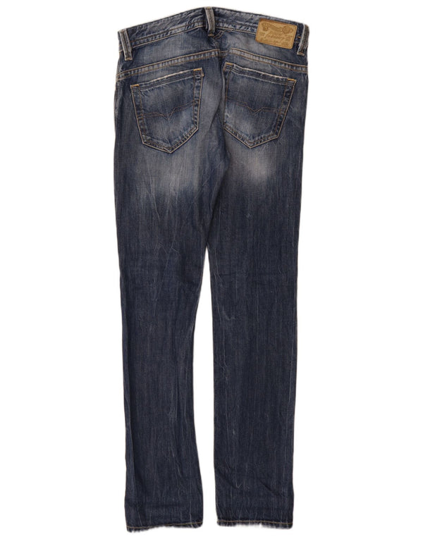 Diesel Masculino Thavar Distressed Slim Fit Jeans Skinny W28 L32 Azul Algodão
