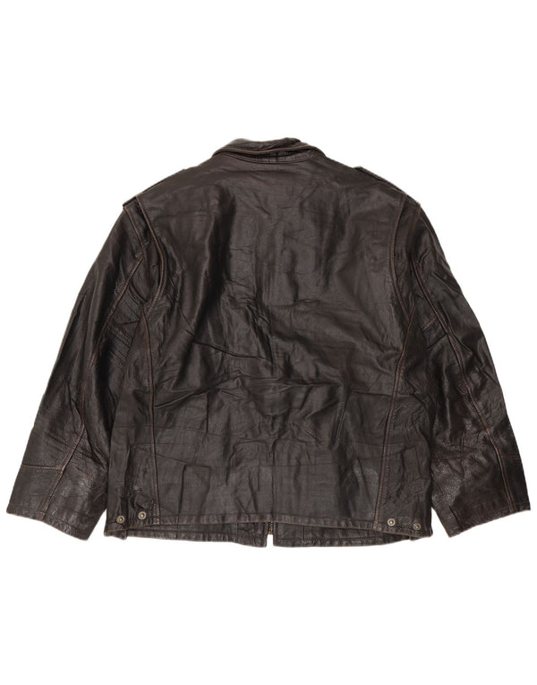 Jaqueta masculina de couro para motociclistas IT 52 XL couro marrom
