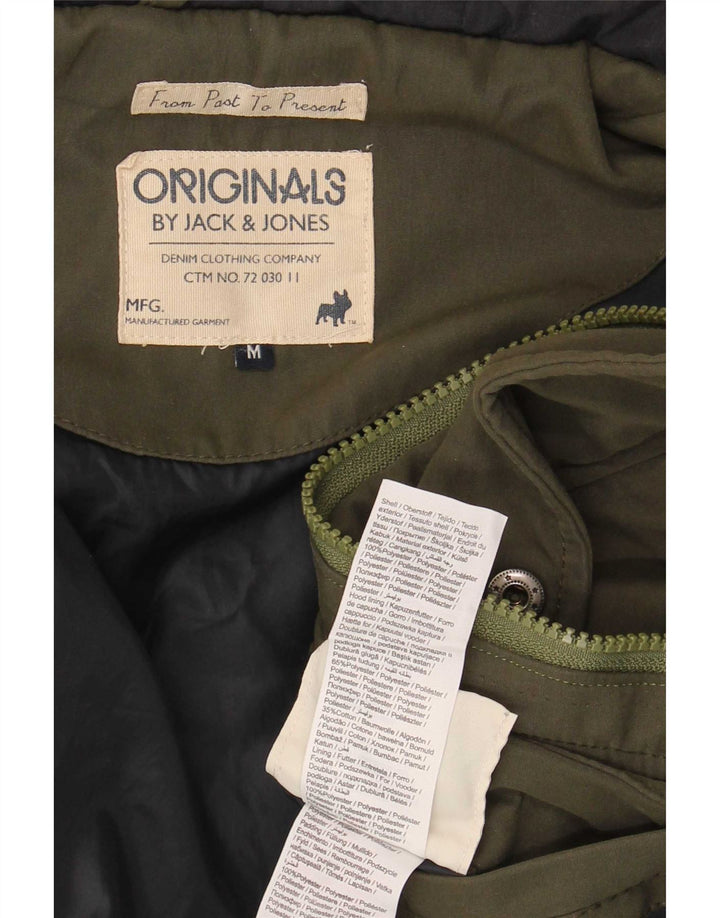 Jack & Jones Jaqueta corta-vento masculina com capuz Reino Unido 38 Poliéster cáqui médio