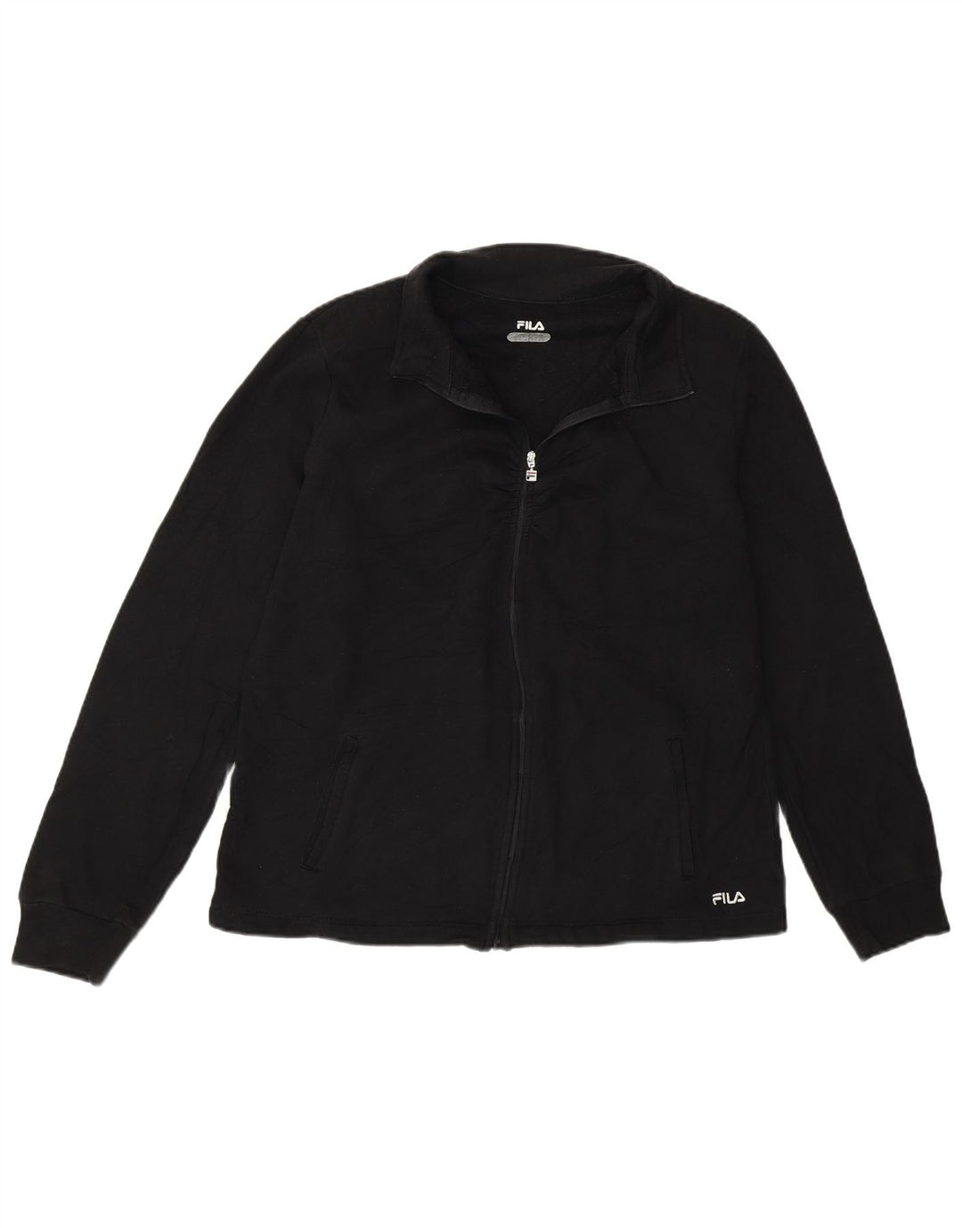 Fila Womens Tracksuit Top Jacket UK 16 Grande Preto
