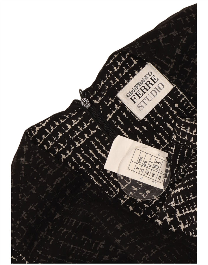 Vestido bainha feminino Gianfranco Ferre Reino Unido 10 pequeno preto houndstooth