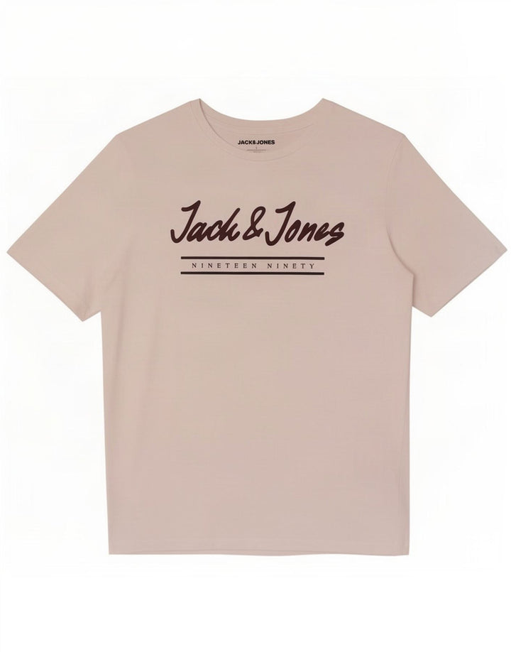 Camiseta gráfica masculina Jack & Jones grande branca