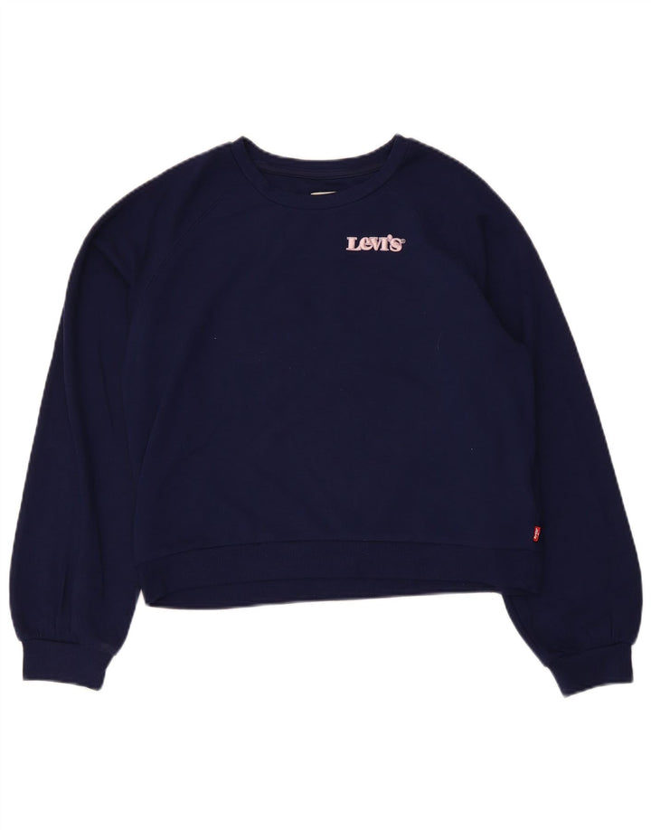 Moletom cropped feminino Levi's 13-14 anos azul marinho poliéster