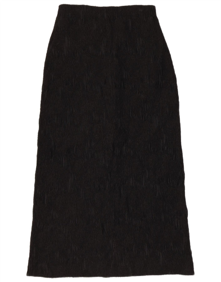 Saia maxi feminina Sylvia Heise Reino Unido 12 médio W28 viscose preta