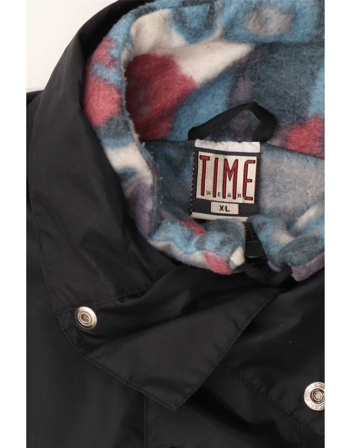 Jaqueta Anorak acolchoada masculina vintage UK 42 XL preta