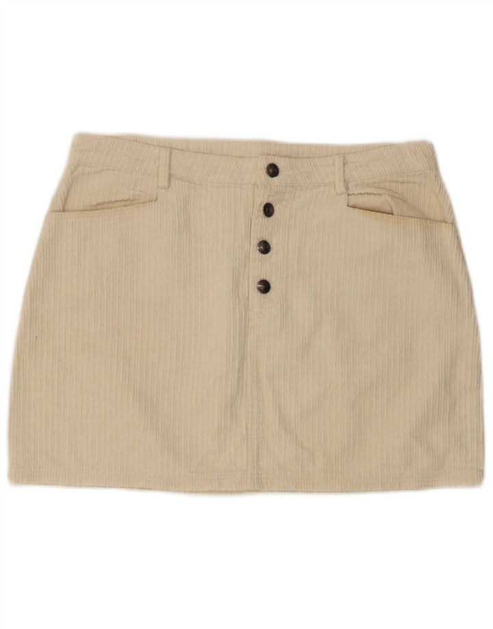 RIP CURL Mini saia feminina de veludo cotelê grande W34 algodão branco