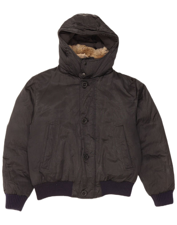 Jaqueta acolchoada com capuz feminina Pal Zileri IT 50 XL poliéster preto