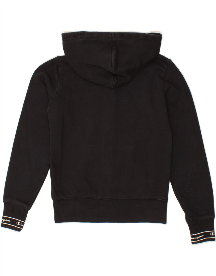 CHAMPION Womens Crop Zip Hoodie Sweater UK 6 XS Black Cotton Vintage Champion and Second-Hand Champion from Messina Hembry 