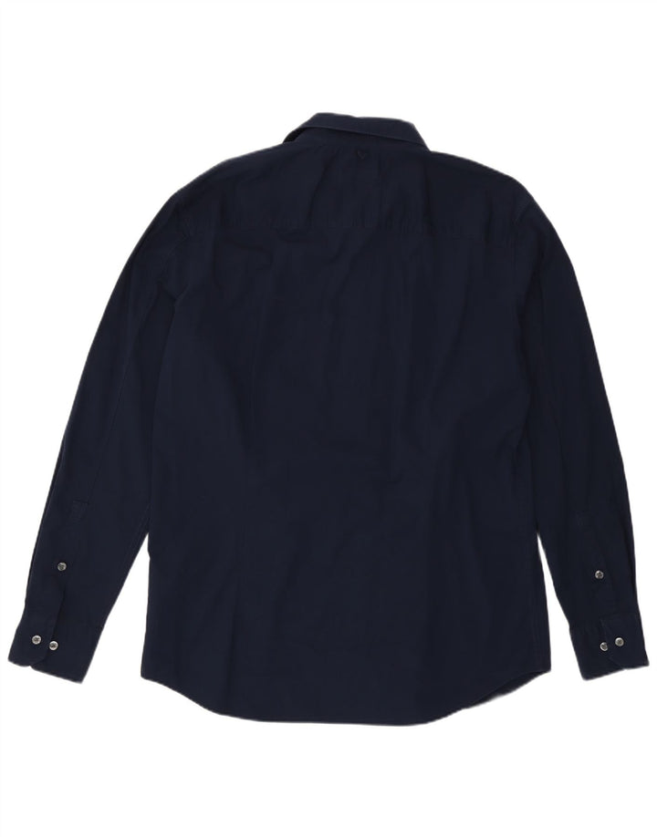 Tommy Hilfiger Mens Slim Fit Camisa XL Azul Marinho Algodão