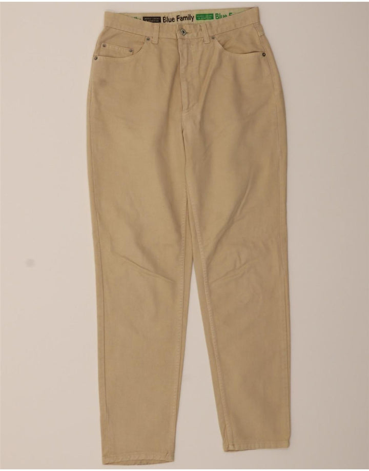 BENETTON Mens Tapered Casual Trousers W32 L31 Beige Cotton Vintage Benetton and Second-Hand Benetton from Messina Hembry 