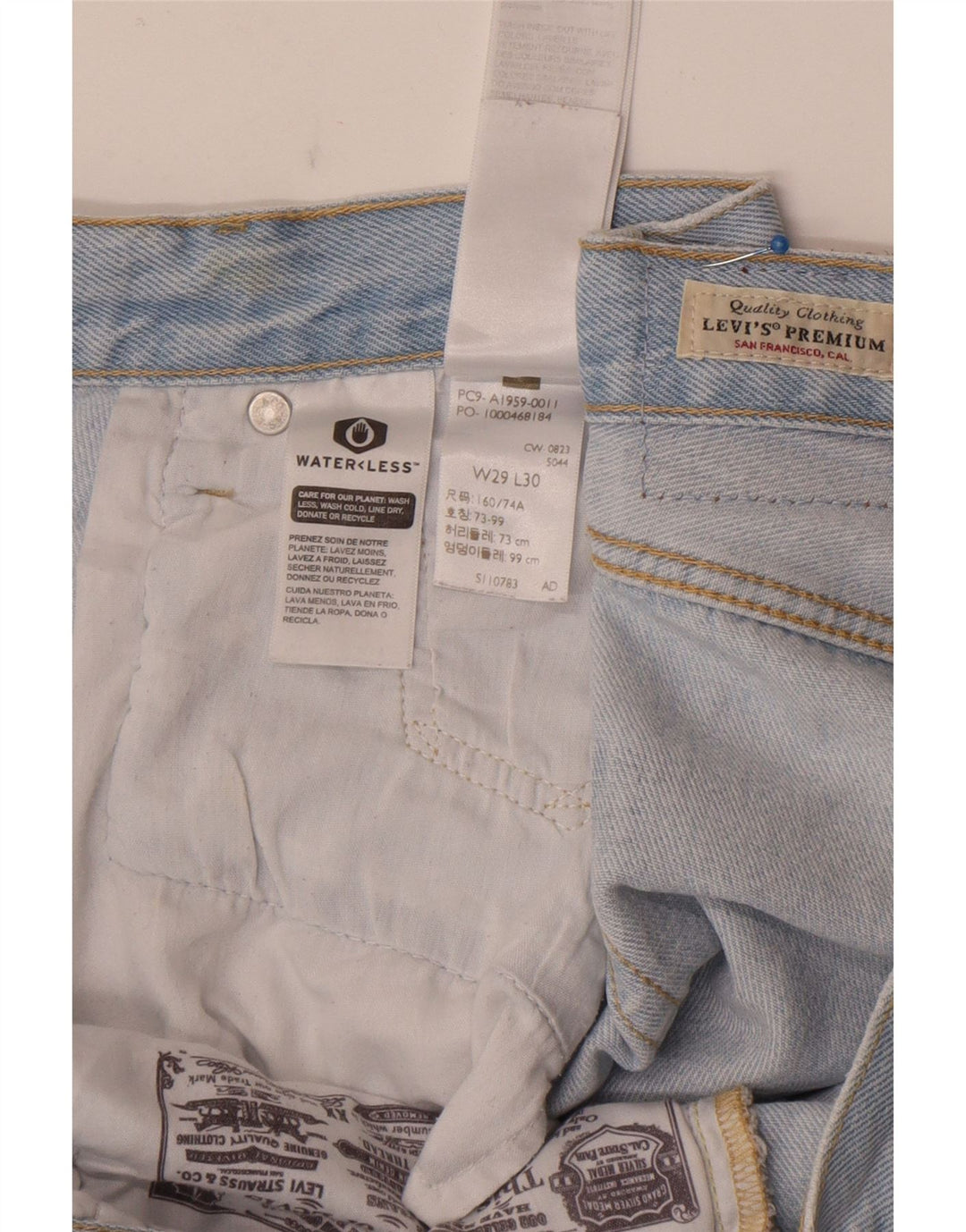 Levi's Masculino 501 Straight Jeans W29 L30 Azul Algodão