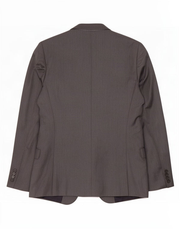 Jaqueta blazer masculina Zara com 2 botões EU 48 poliéster cinza médio