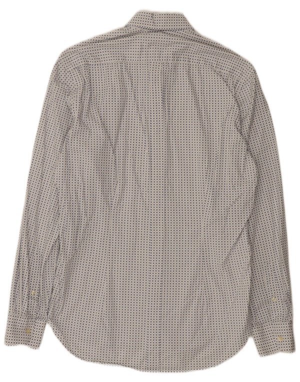 Camisa masculina slim fit da Best Company, algodão manchado branco médio