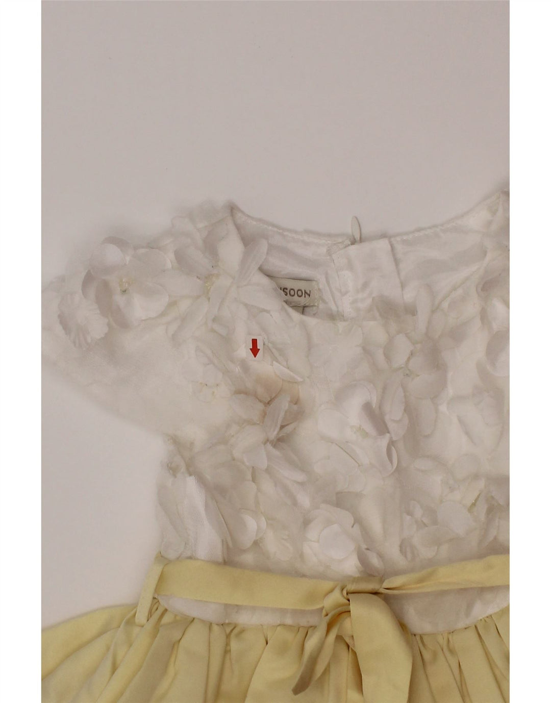 Monsoon Vestido feminino evasê 2-3 anos amarelo colorblock poliéster