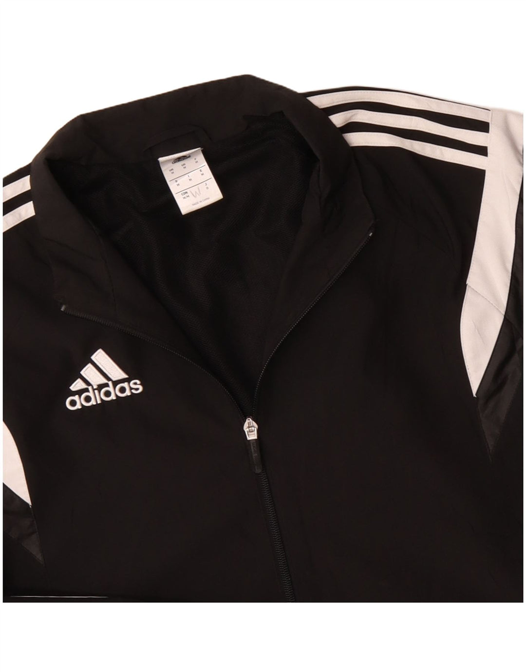 ADIDAS Mens Tracksuit Top Jacket Médio Preto Colourblock Poliéster