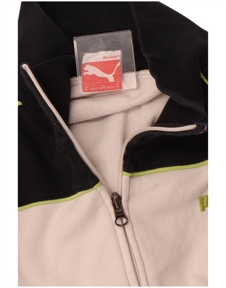 Jaqueta PUMA masculina de agasalho médio branco colorblock
