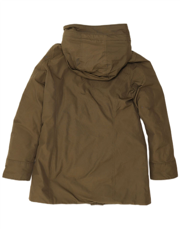 Jaqueta Parka Feminina Woolrich com Capuz Reino Unido 14 Algodão Cáqui Médio