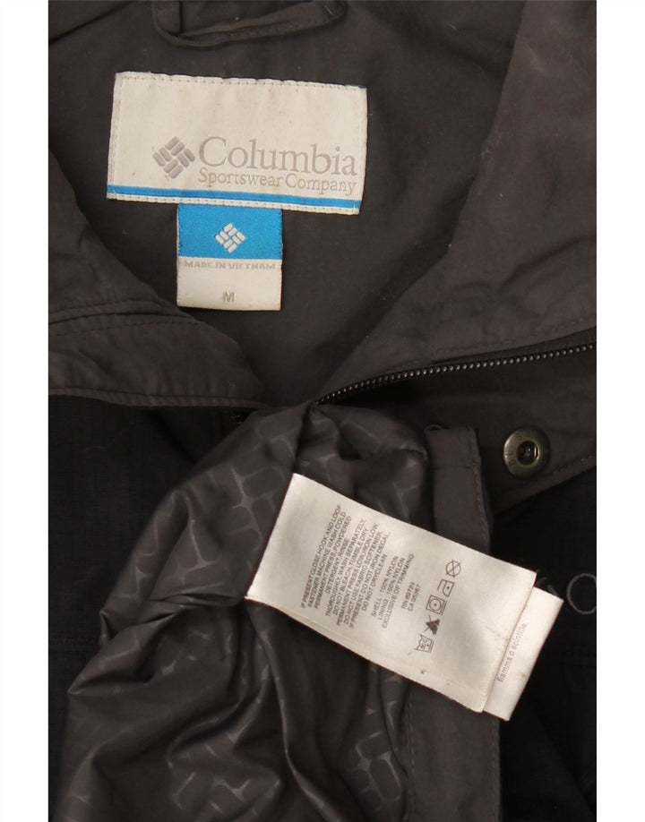 Jaqueta corta-vento masculina Columbia com capuz Reino Unido 38 médio preto nylon