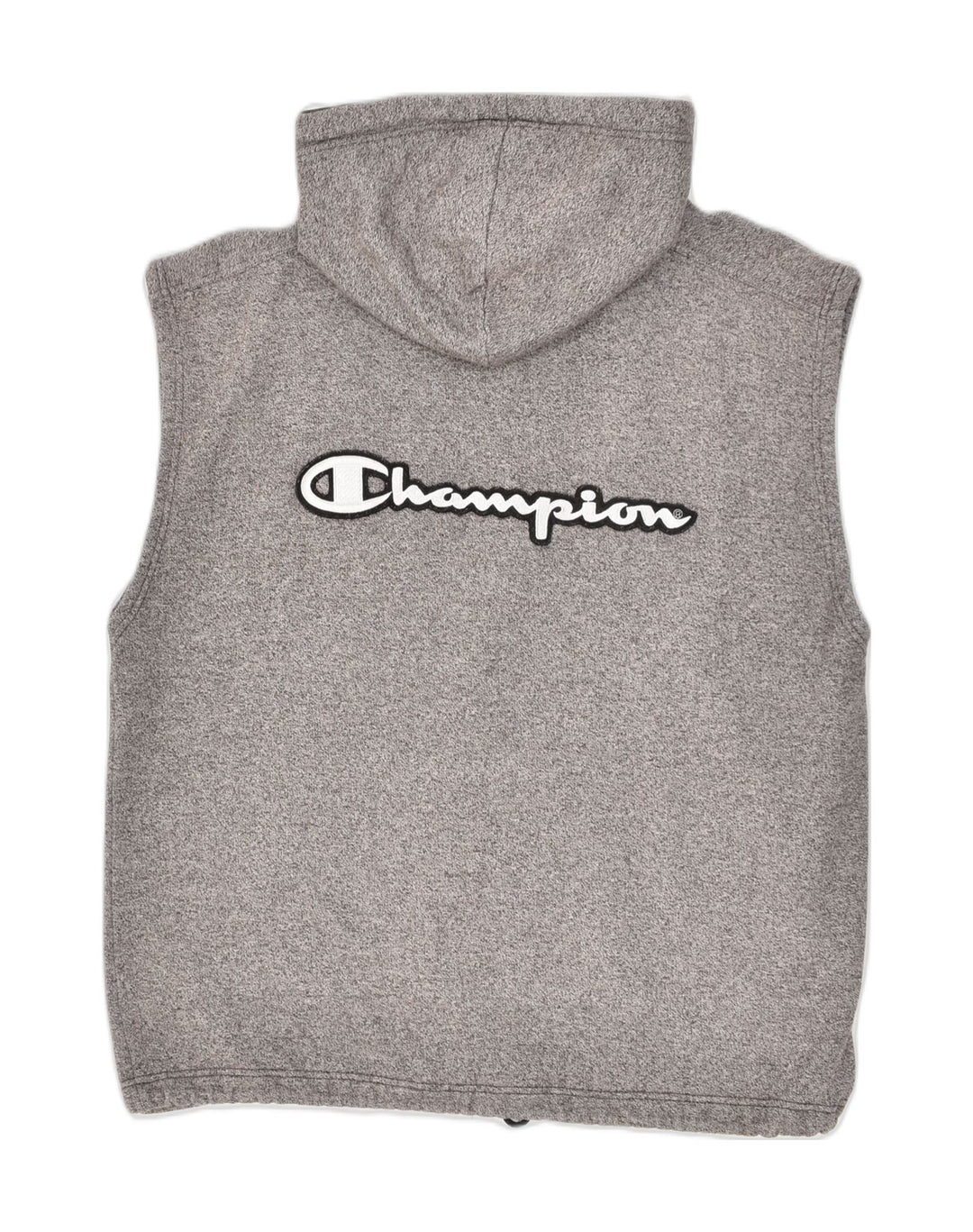 CHAMPION Mens Sleeveless Zip Hoodie Sweater Large Grey Cotton Vintage Champion and Second-Hand Champion from Messina Hembry 