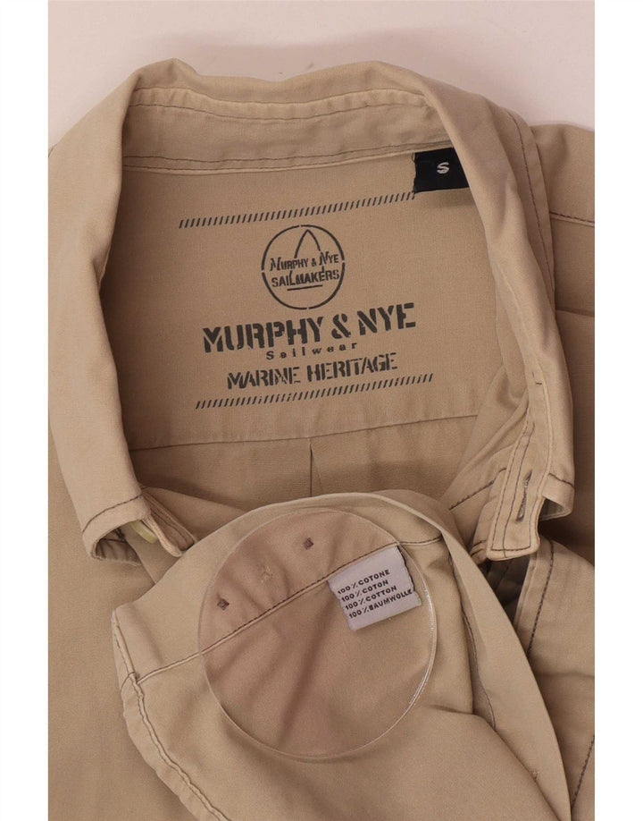 Camisa masculina Murphy & Nye pequena algodão bege