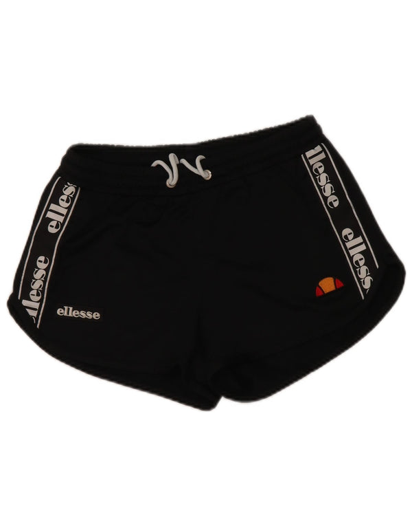 Ellesse Womens Graphic Sport Shorts UK 8 Pequeno Poliéster Preto
