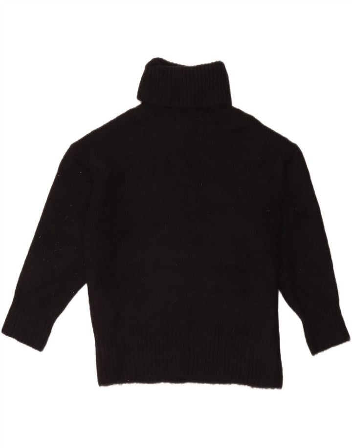 Zara Suéter feminino oversized com gola redonda Reino Unido 14 acrílico preto médio