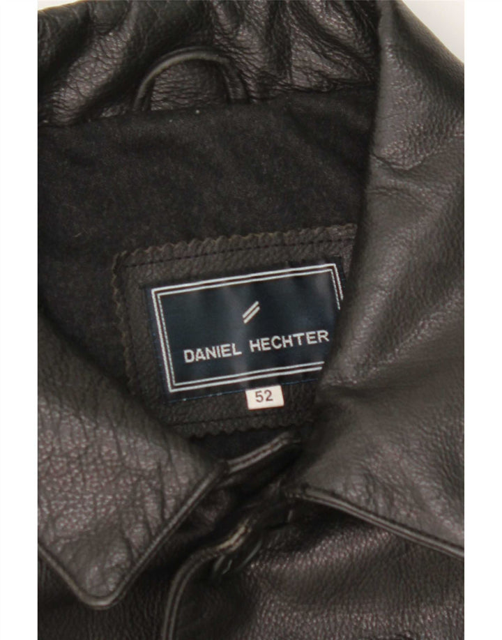 Jaqueta de couro masculina Daniel Hechter IT 52 XL preta