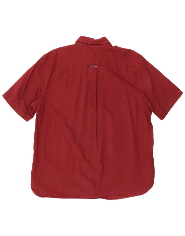Camisa masculina de manga curta Fred Perry XL marrom algodão