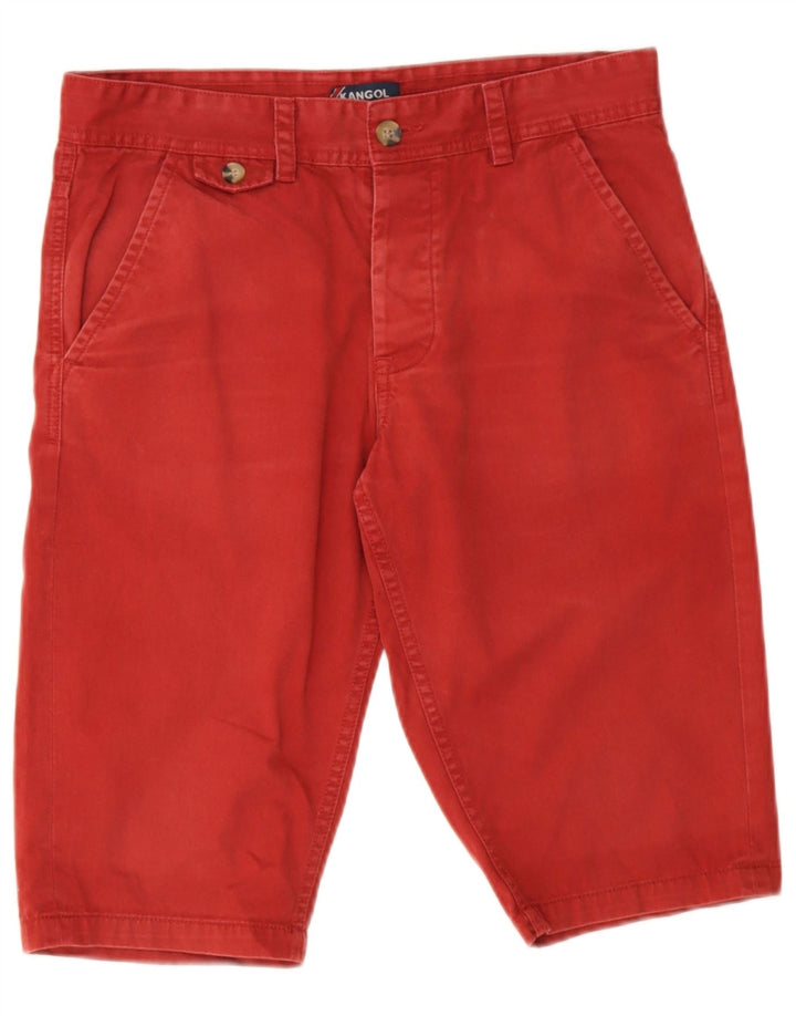 Kangol Mens Chino Shorts Pequeno W29 Algodão Vermelho