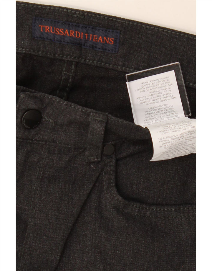 TRUSSARDI Mens Straight Casual Trousers W32 L29 Grey Cotton Vintage Trussardi and Second-Hand Trussardi from Messina Hembry 