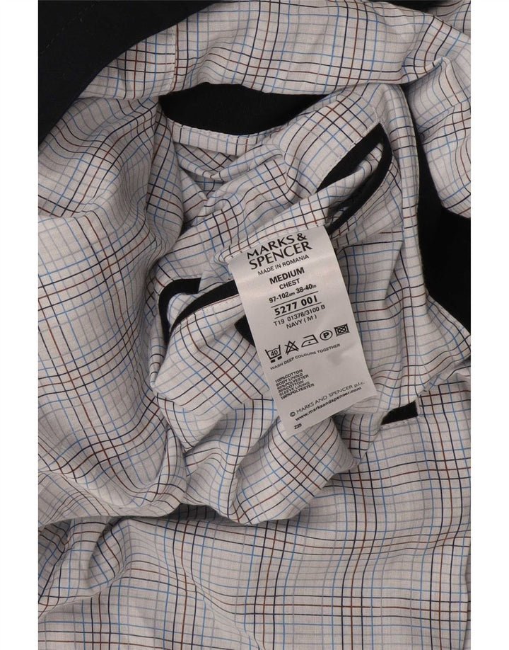 Jaqueta blazer masculina de 2 botões Marks & Spencer Reino Unido 38/40 azul marinho médio