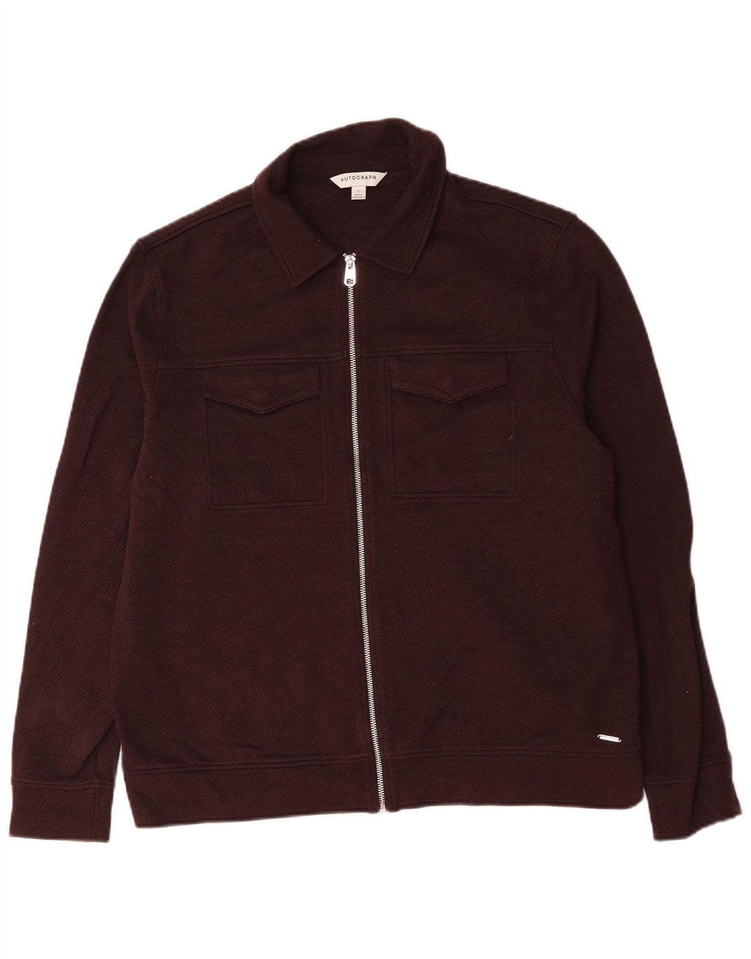 Jaqueta bomber masculina Marks & Spencer Autograph Reino Unido 40 grande algodão cor de vinho