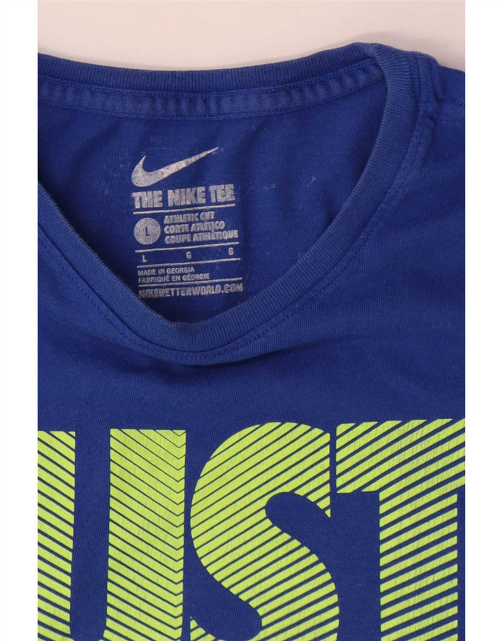 Camiseta Nike Masculina Athletic Cut Graphic Top Grande Algodão Azul