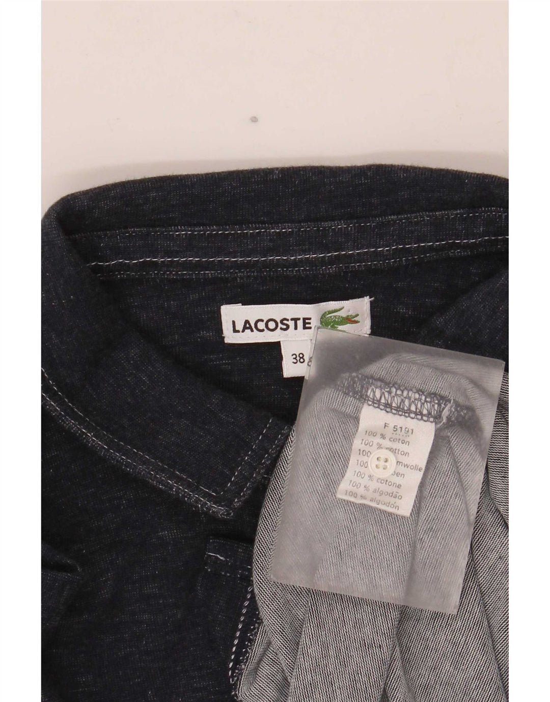 Camisa feminina Lacoste tamanho 38 algodão azul marinho médio