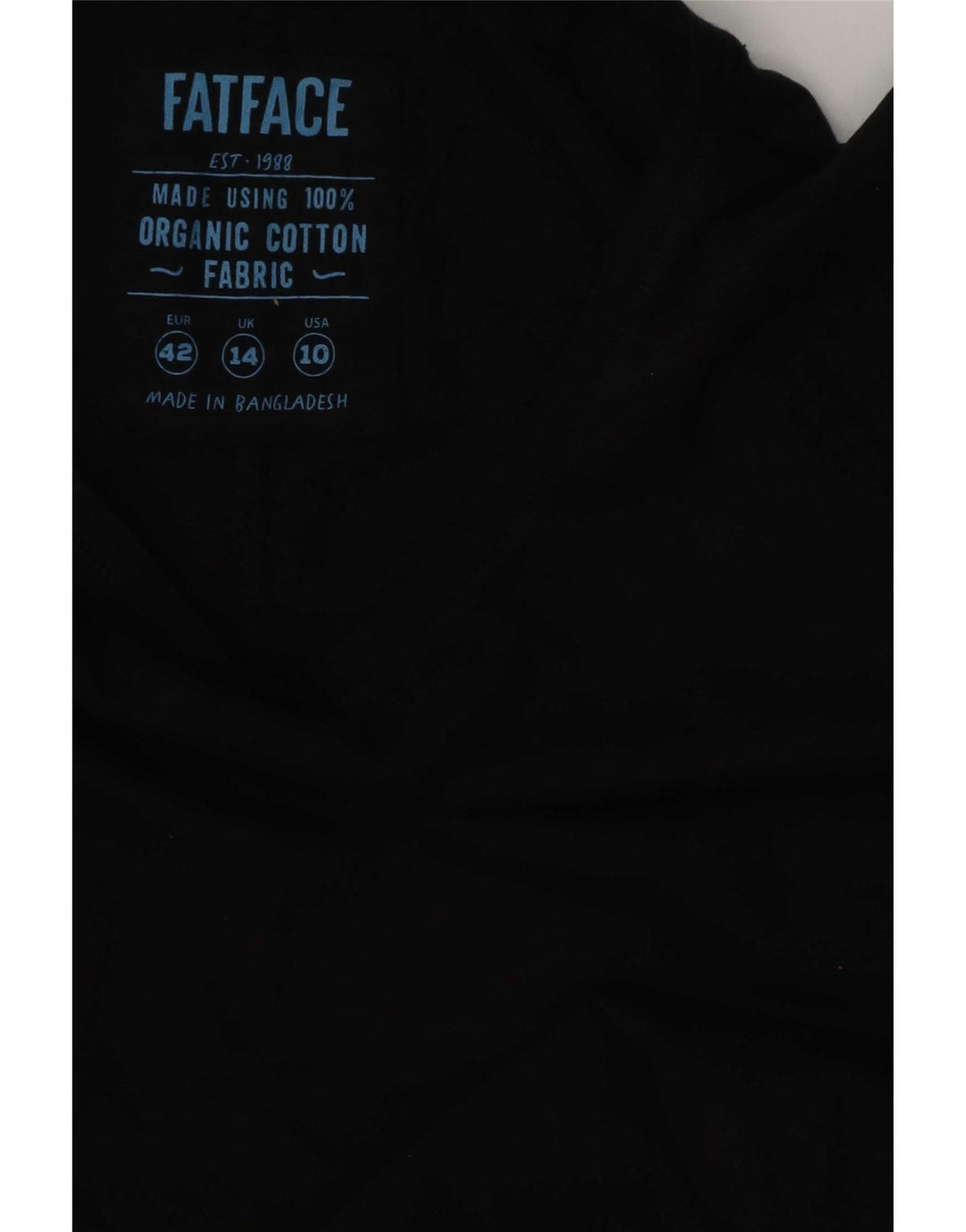 Colete feminino Fat Face Top UK 14 grande algodão preto