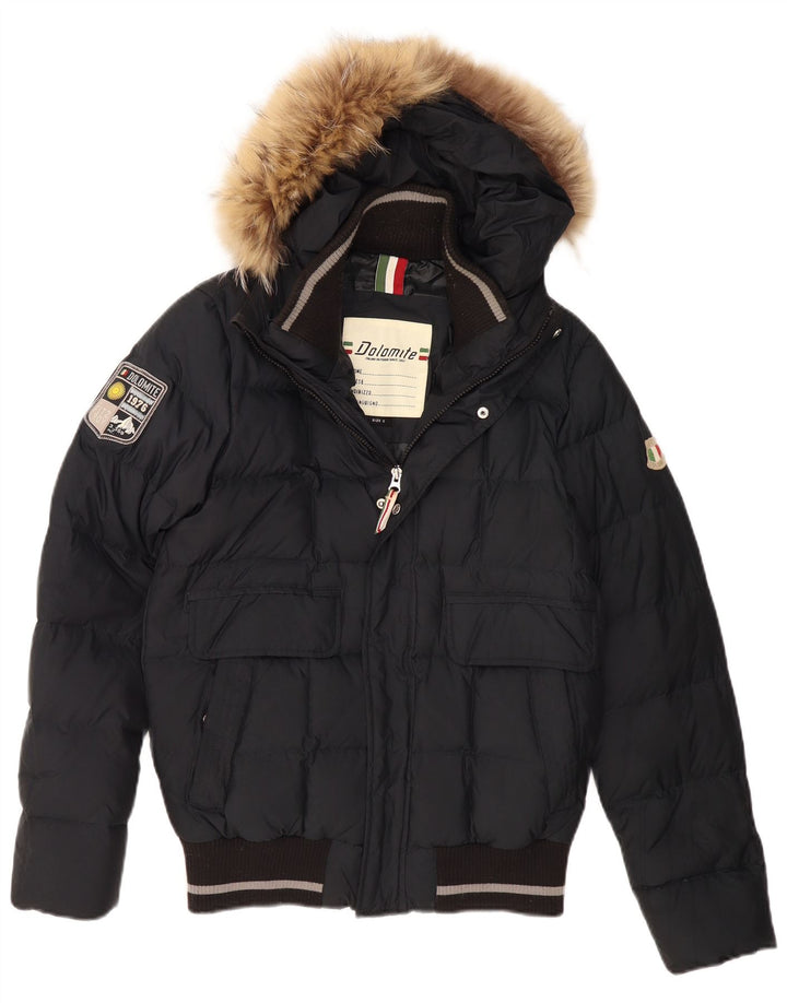 Jaqueta masculina acolchoada com capuz DOLOMITE Reino Unido 36 poliéster preto pequeno