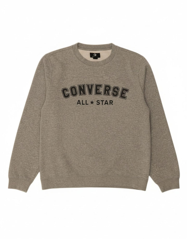 CONVERSE moletom gráfico masculino jumper pequeno algodão cinza