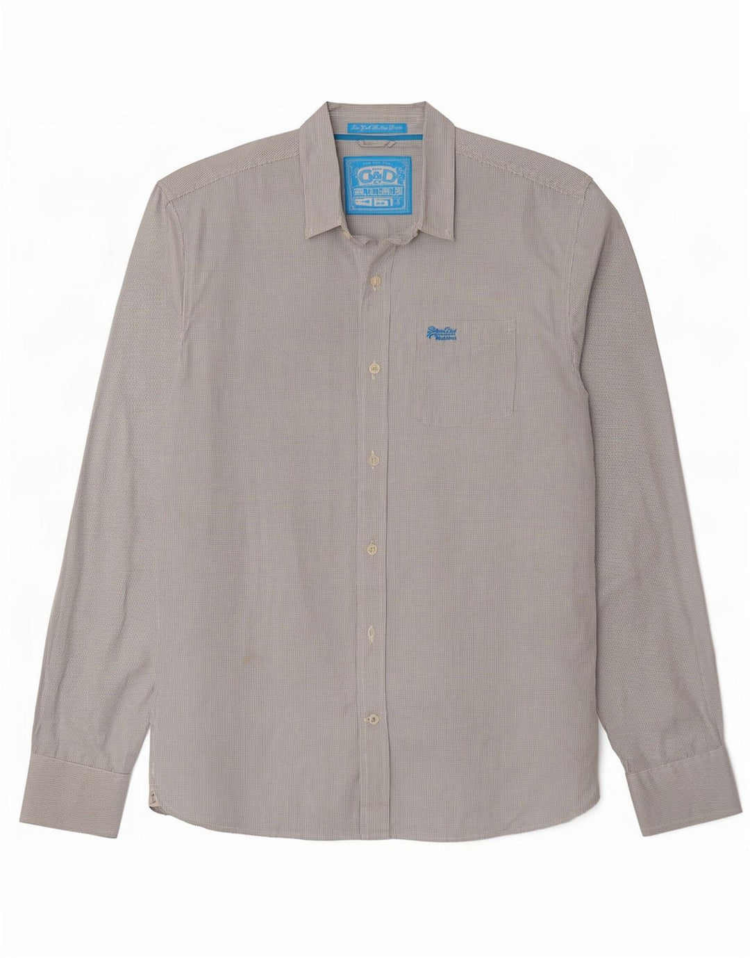 Camisa masculina Superdry 2XL algodão guingão branco