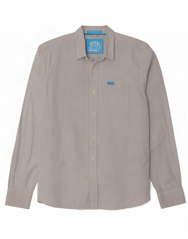 Camisa masculina Superdry 2XL algodão guingão branco