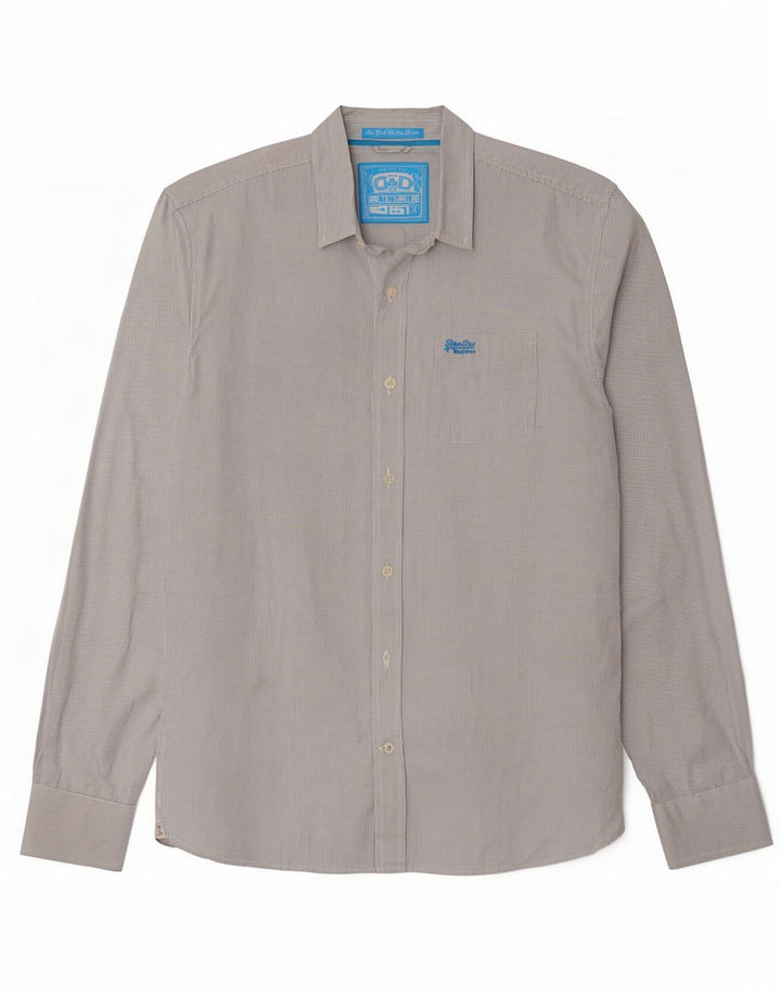 Camisa masculina Superdry 2XL algodão guingão branco