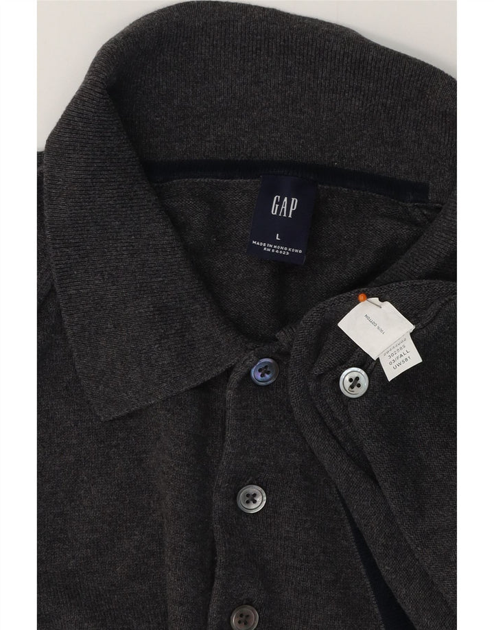 Camisa polo masculina GAP grande algodão cinza