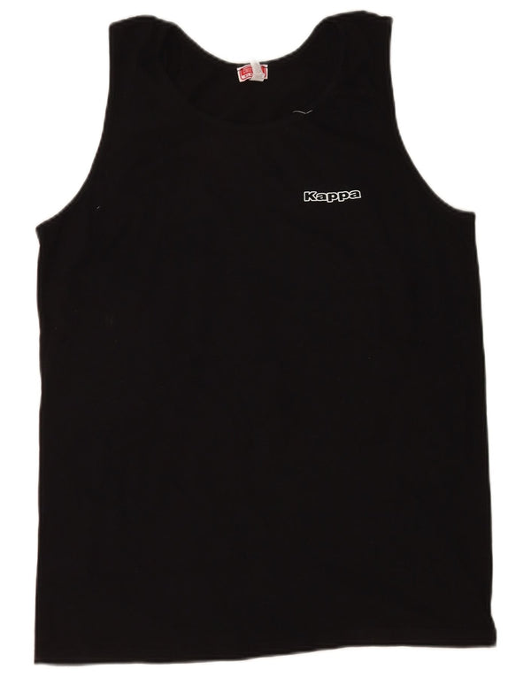 Kappa Mens Colete Top XL Algodão Preto