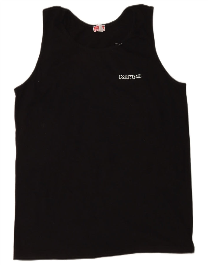 Kappa Mens Colete Top XL Algodão Preto