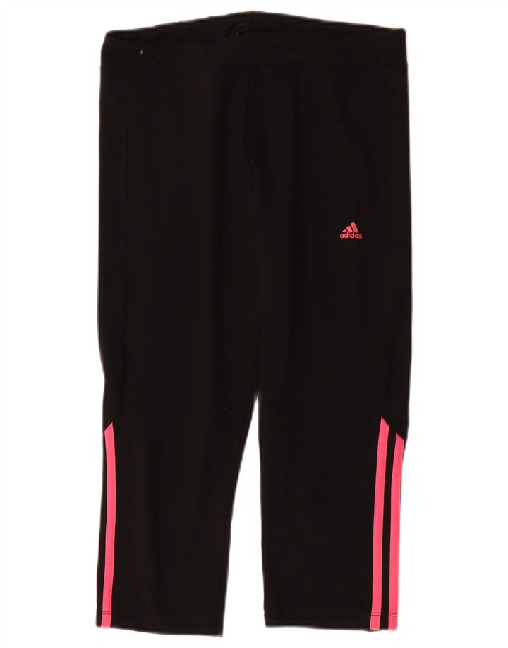 Adidas Womens Climalite Capri Leggings UK 12/14 Médio Preto Poliéster