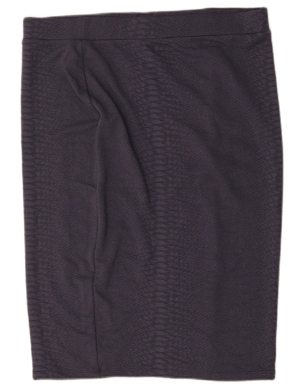 Saia lápis feminina Marks & Spencer Reino Unido 18 XL W36 poliéster cinza