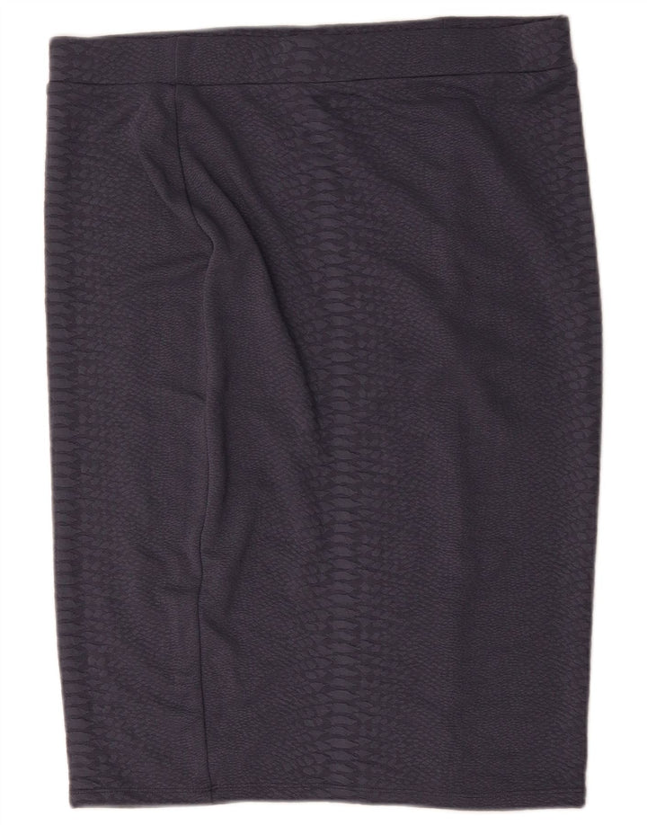Saia lápis feminina Marks & Spencer Reino Unido 18 XL W36 poliéster cinza
